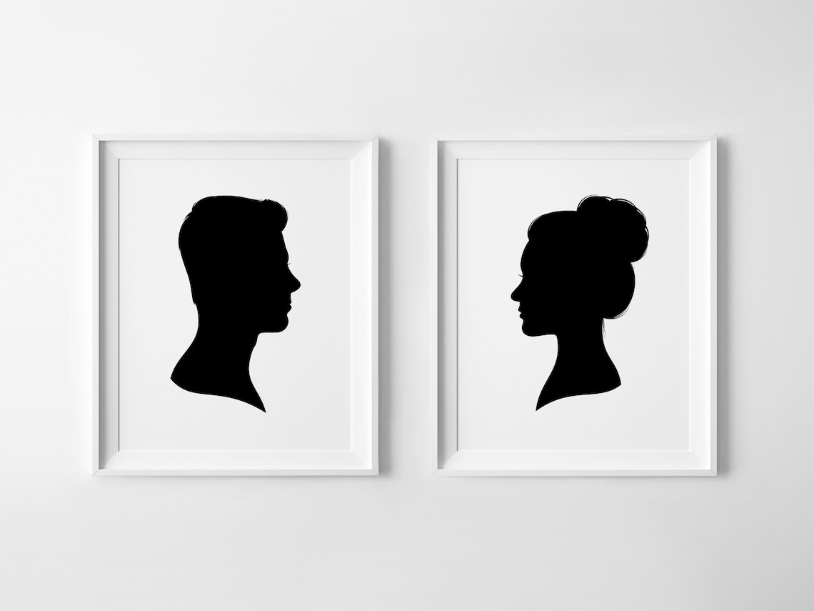Custom Christmas Silhouette Portrait Art Print - Image 2