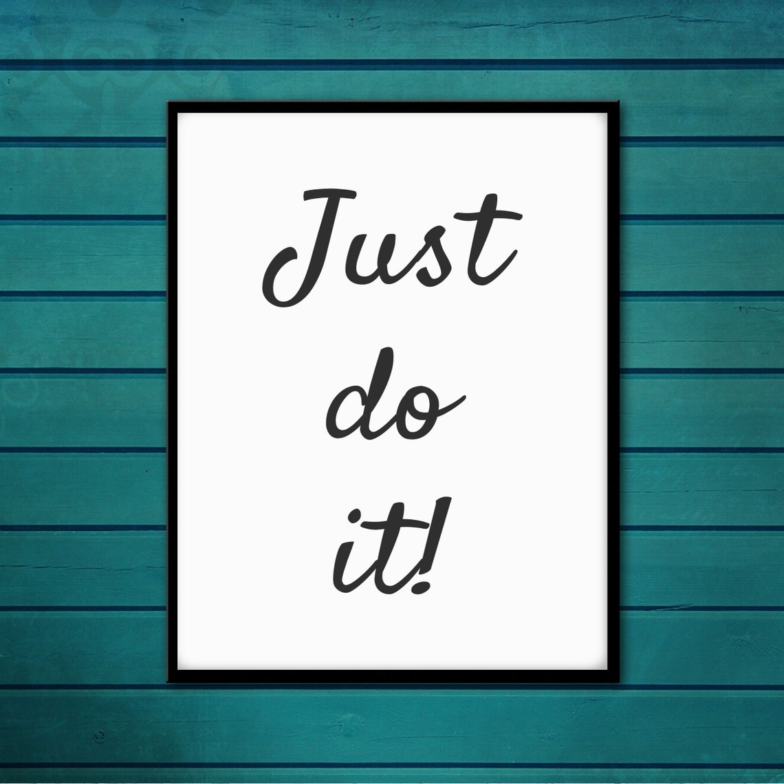 Just Do It Motivational Quote Script Typography Minimalist Poster - Image 4
