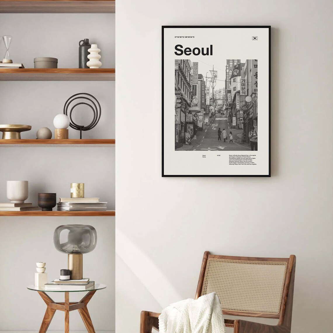 Seoul City Poster, Mid-Century Vintage Travel Print - Image 2