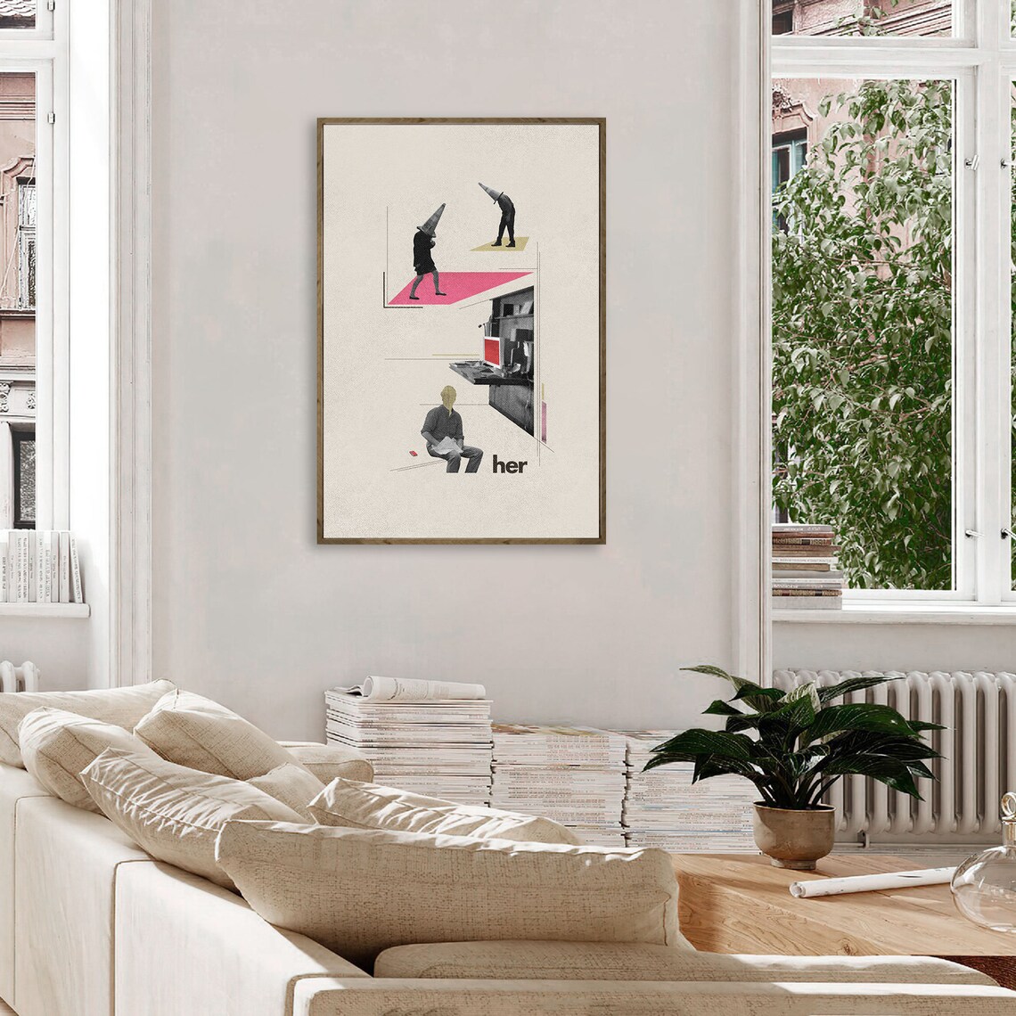Her-Inspired Movie Poster, Mid-Century Modern Vintage - Image 2
