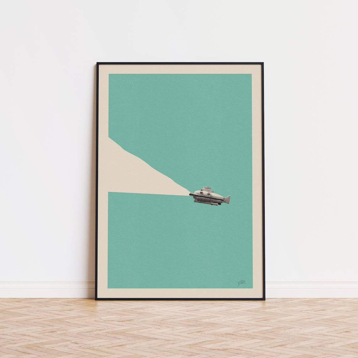 Life Aquatic Inspired Minimalist Retro Art Print