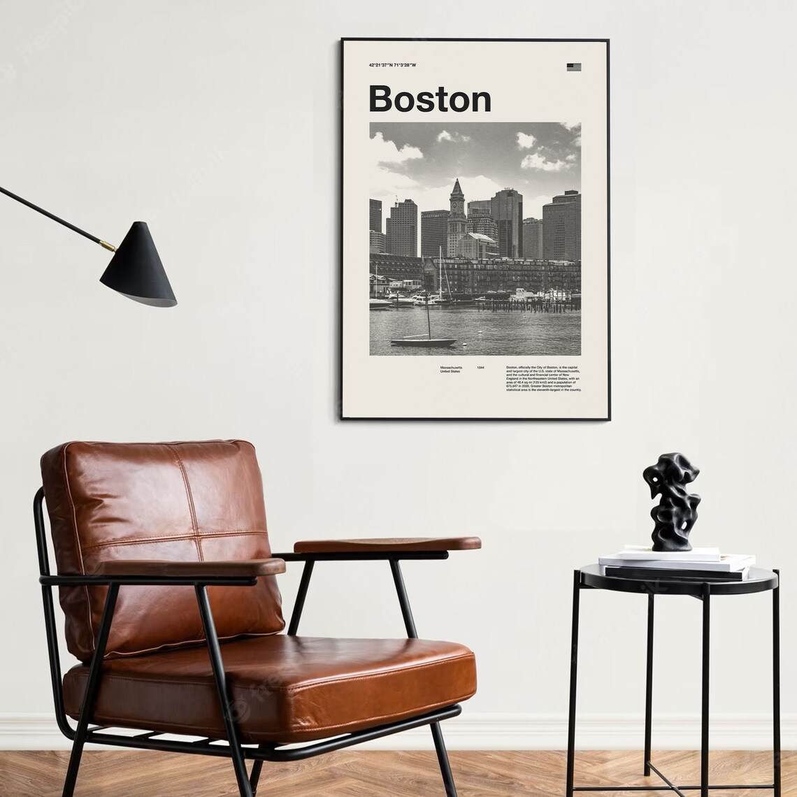 Boston Vintage Travel Poster, Mid-Century Art Print - Image 3