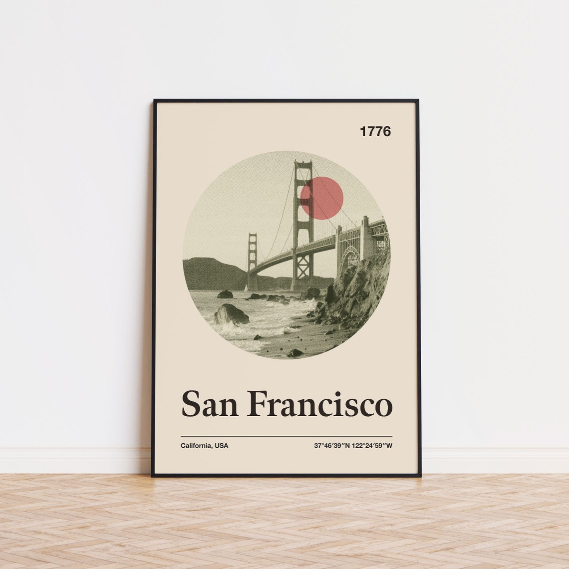 San Francisco City Poster Minimalist Art Print City Poster Mid Century Poster Travel Print Art Retro City Poster California