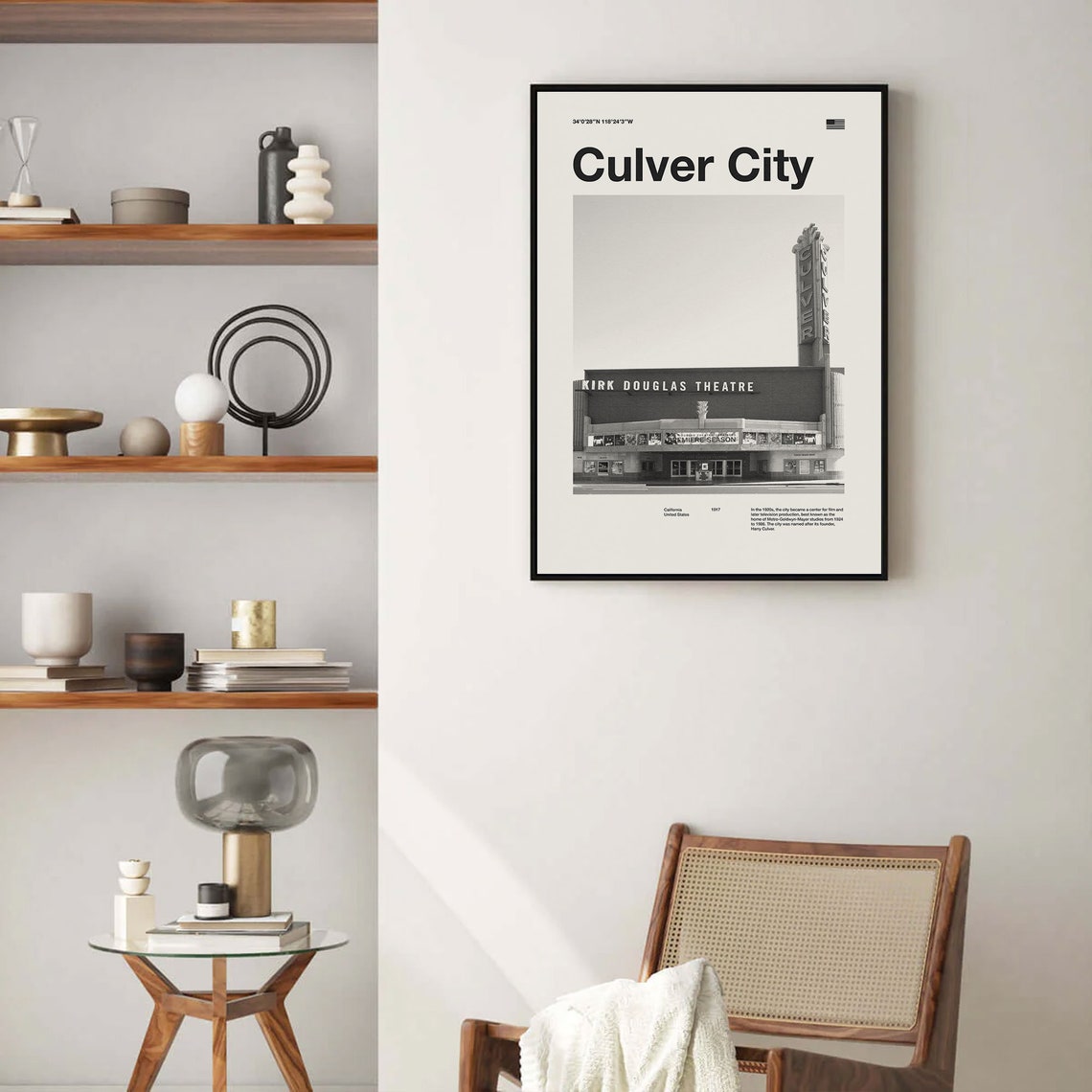 Culver City Art Print Culver City Poster Culver City Wall Art Mid Century Poster Travel Print Art California Los Angeles - Image 4