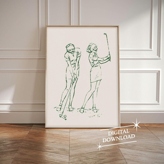 Golf Vintage Poster Golf Lover Gift Sport Gift Man Cave Decor Retro Poster Art