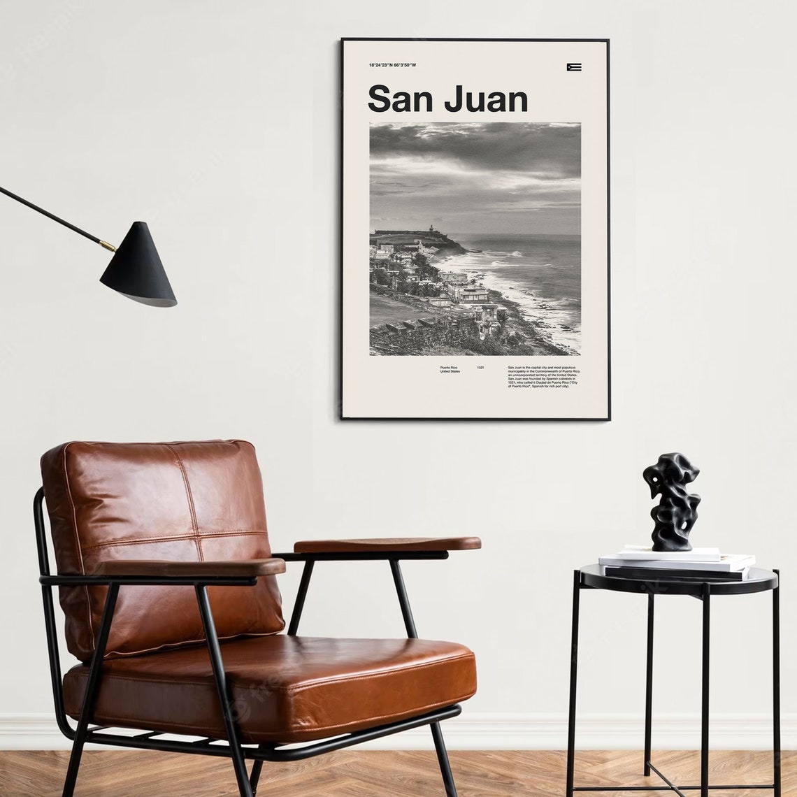 San Juan Print San Juan Poster San Juan Wall Art Mid Century Poster Travel Print Art Puerto Rico Vintage Poster - Image 4