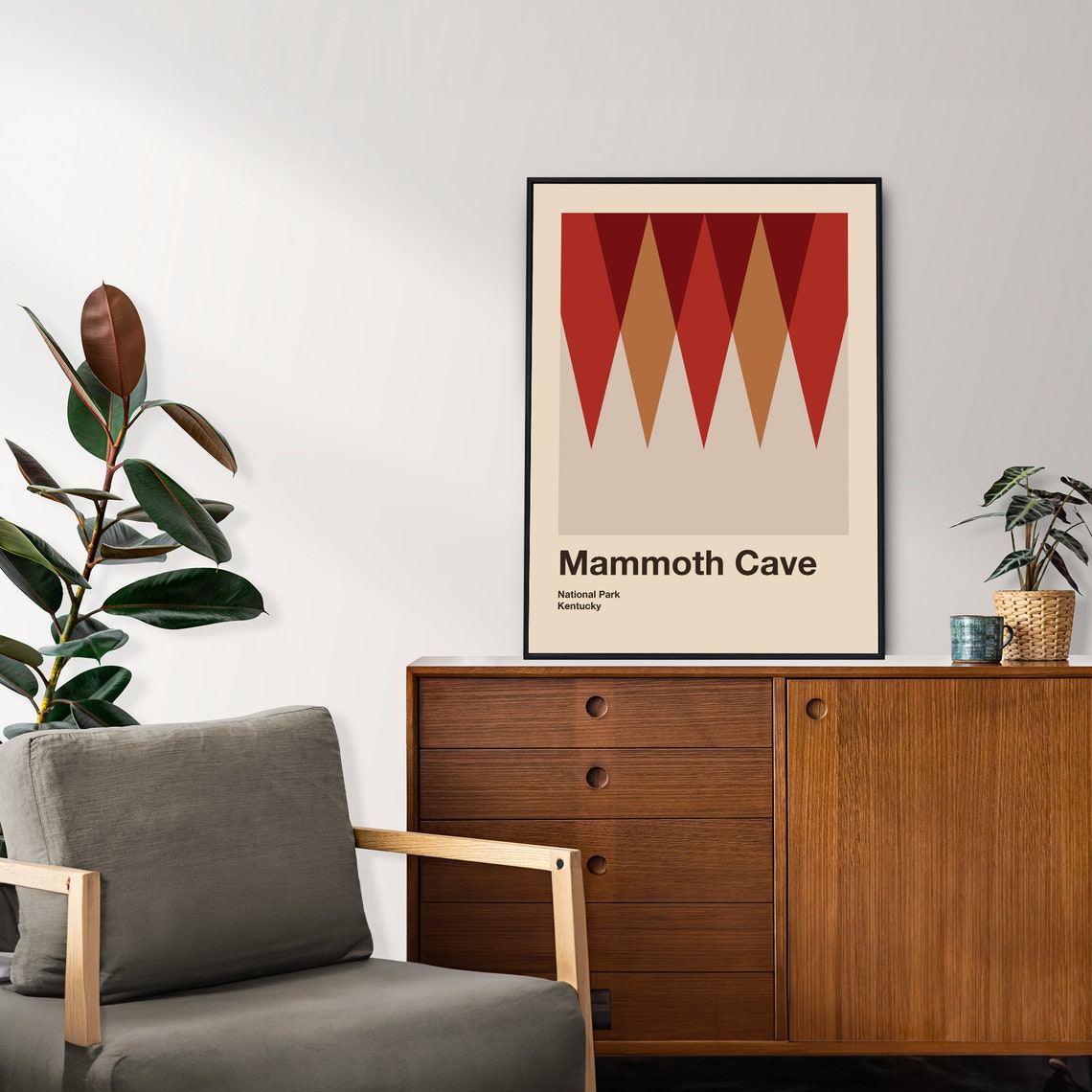 Mammoth Cave National Park Kentucky Minimalist Geometric Poster - Image 4