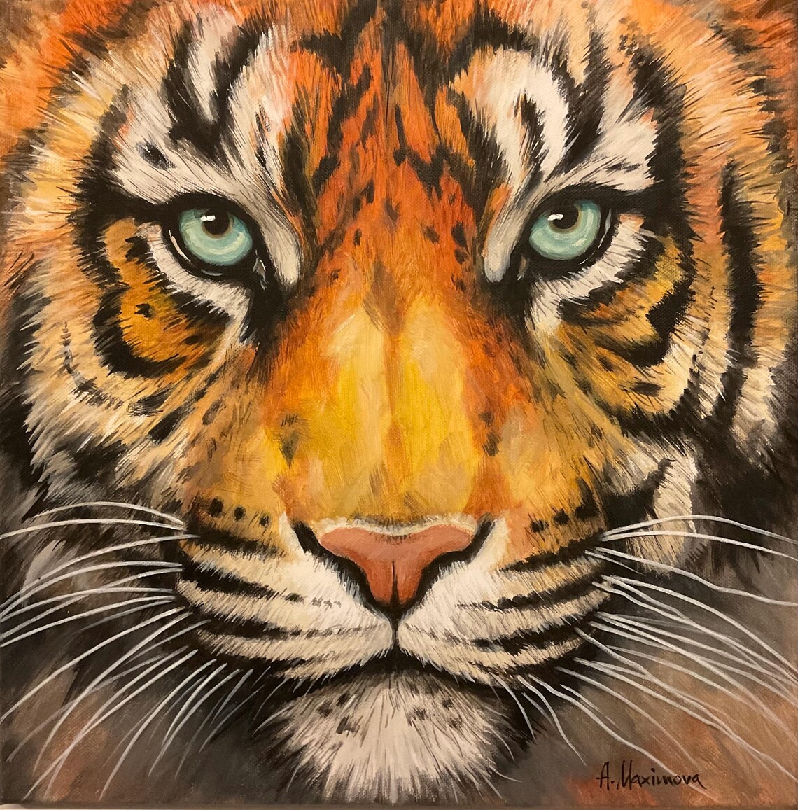 Tiger Painting, Animal Portrait Wall Art Print - Image 2