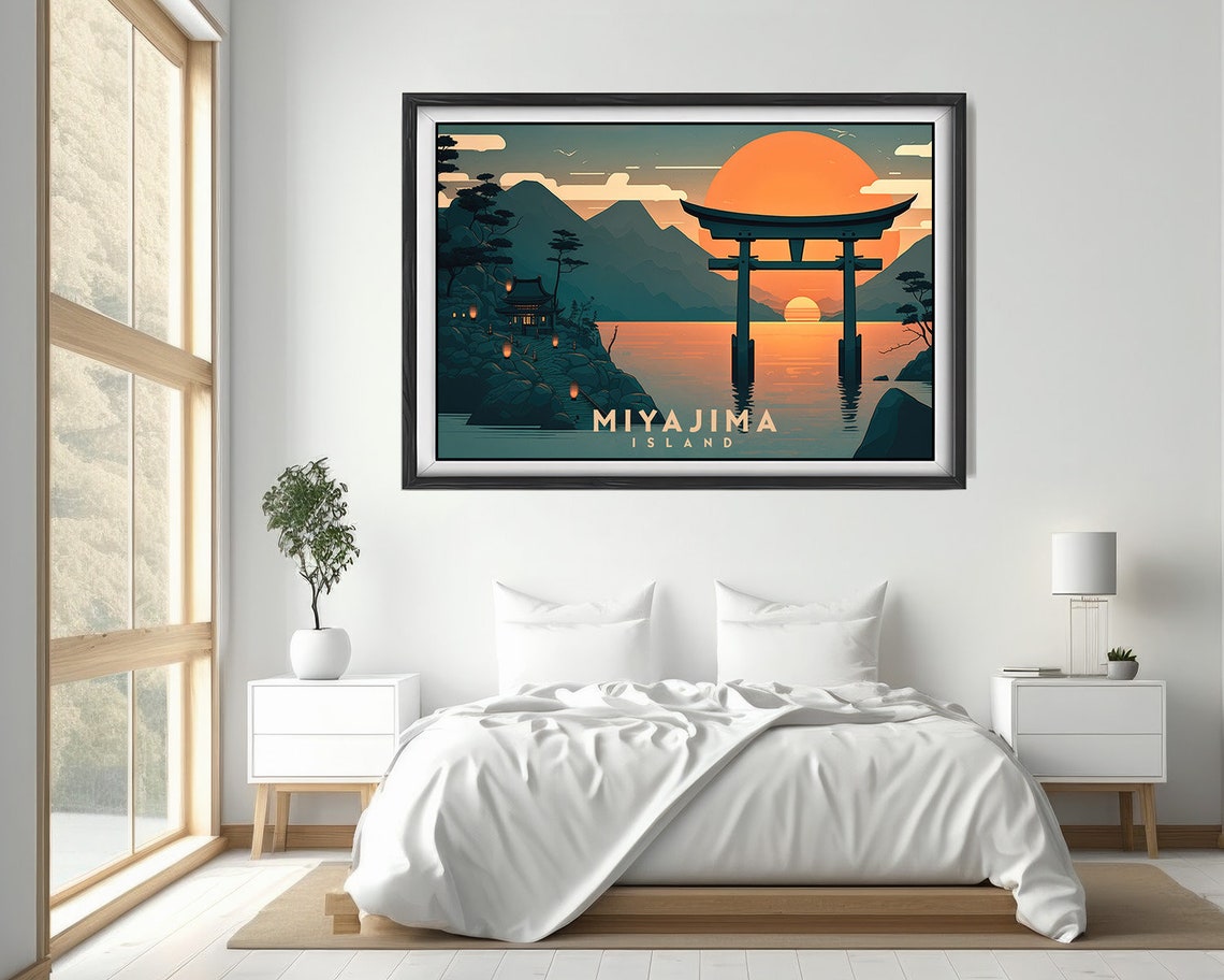 Miyajima Island Japan Travel Poster Miyajima Island Japan Wall Art Print Hiroshima Japan Painting Illustration Japan Watercolor - Image 4
