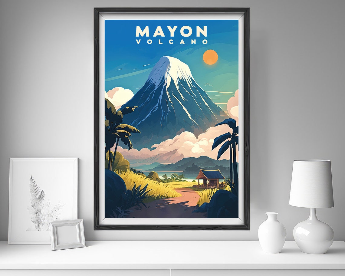 Mayon Volcano Philippines Perfect Cone Vintage Travel Poster - Image 4