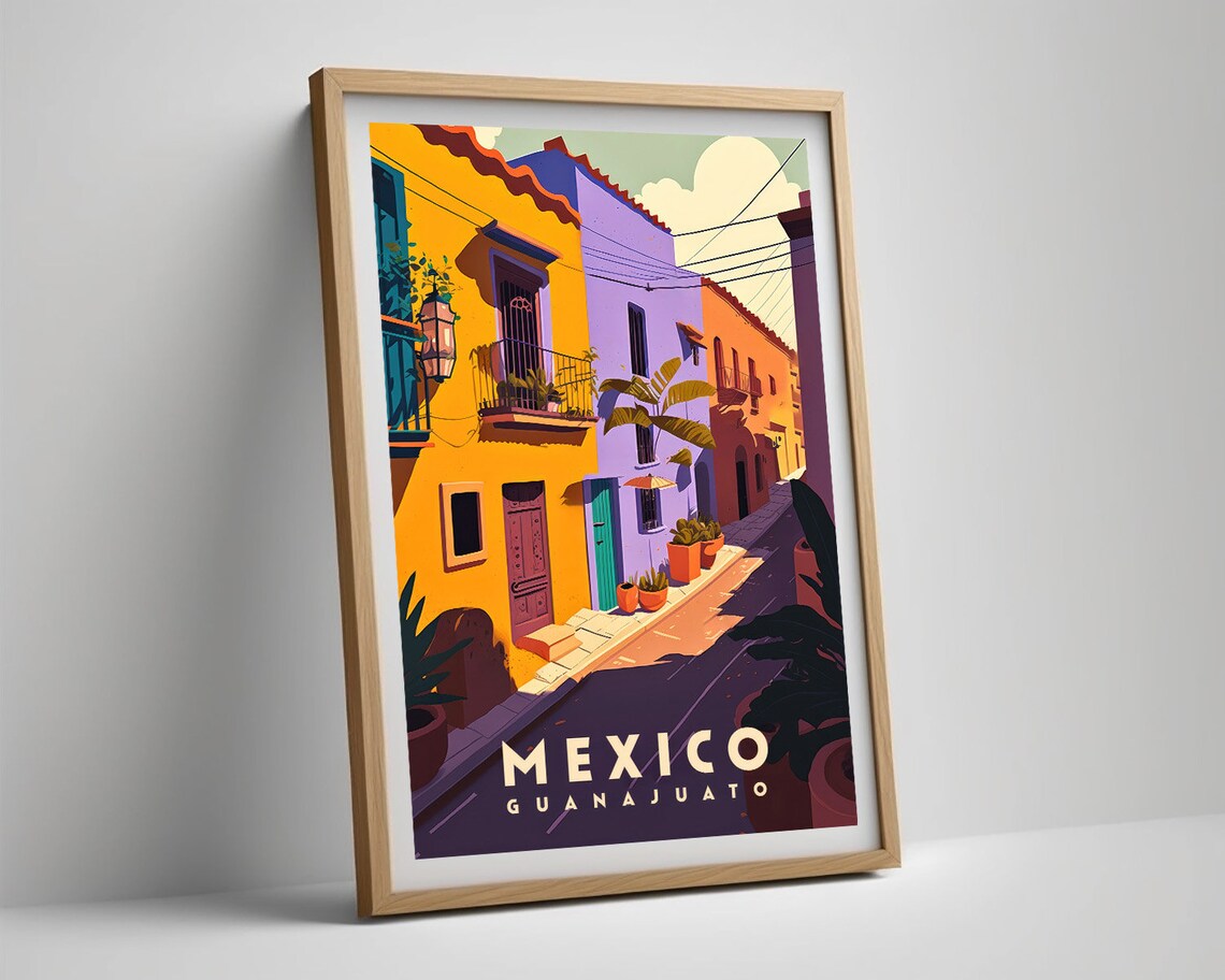 Mexico Guanajuato Travel Poster Mexico Guanajuato Wall Art Print Mexico Guanajuato Painting Illustration Mexico Watercolor Decor - Image 5