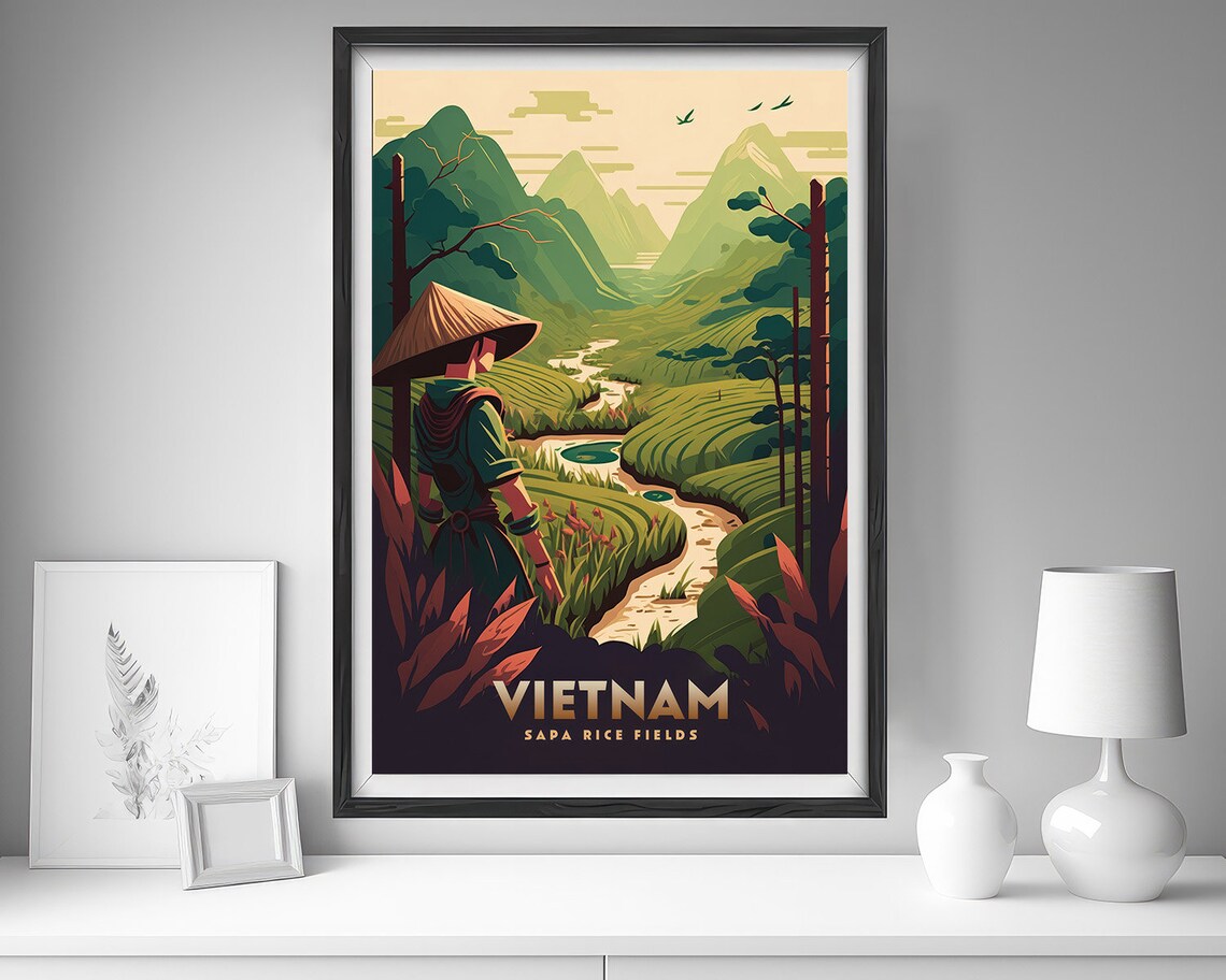 Vietnam Sapa Travel Poster Vietnam Sapa Wall Art Print Sapa Rice Fields Vietnam Sapa Travel Art Poster Vietnam Wall Art Decor - Image 4