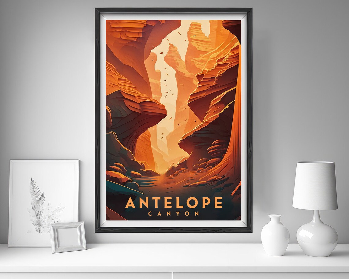 Antelope Canyon Arizona Slot Canyon Light Vintage Travel Poster - Image 4