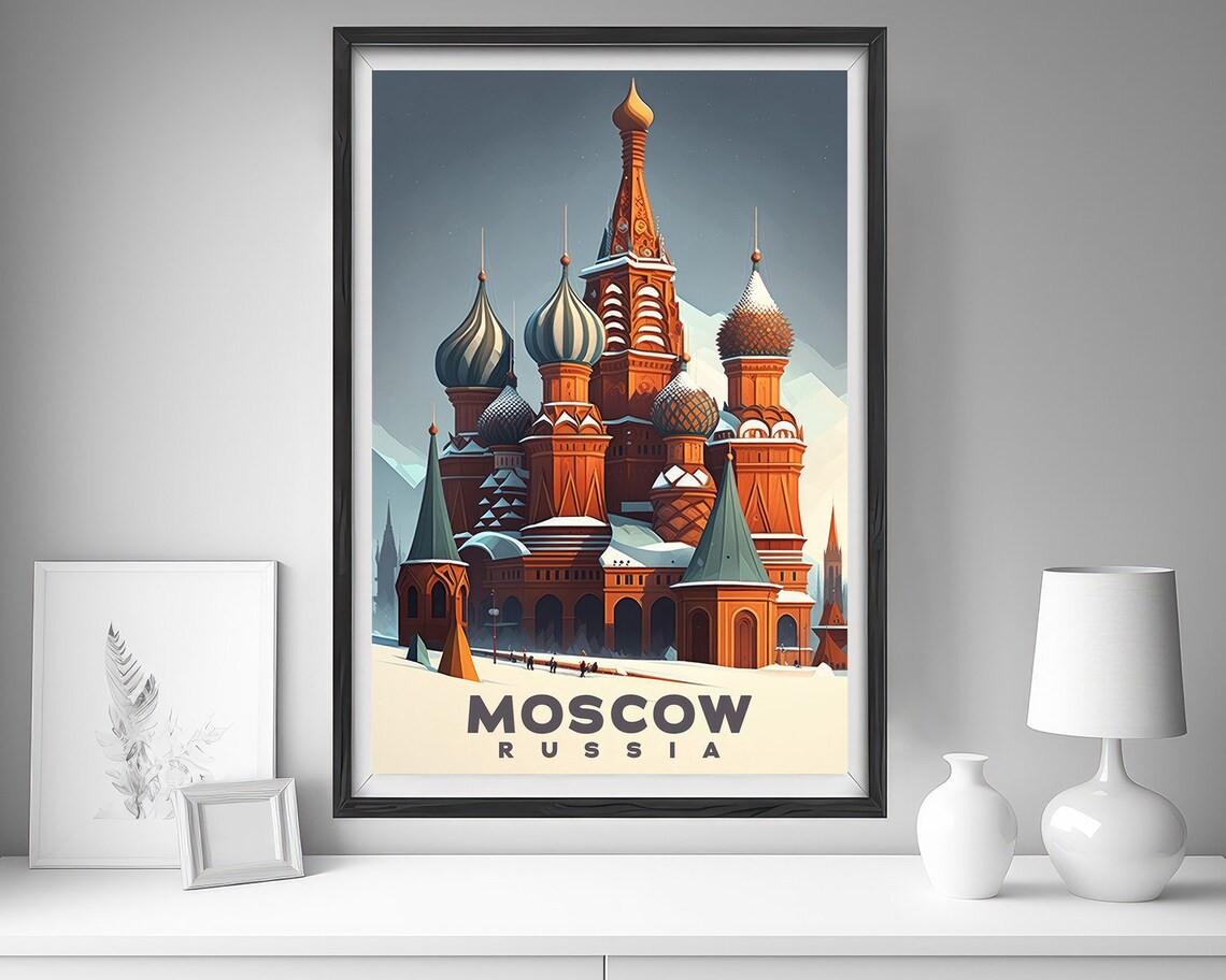 Moscow Russia Travel Poster, Moscow Russia Art Print - Image 4