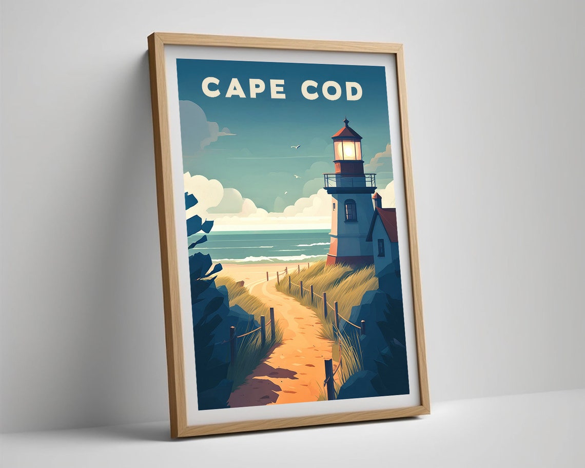 Cape Cod Massachusetts Lighthouse Beach Dunes Coastal Travel Poster - Image 5