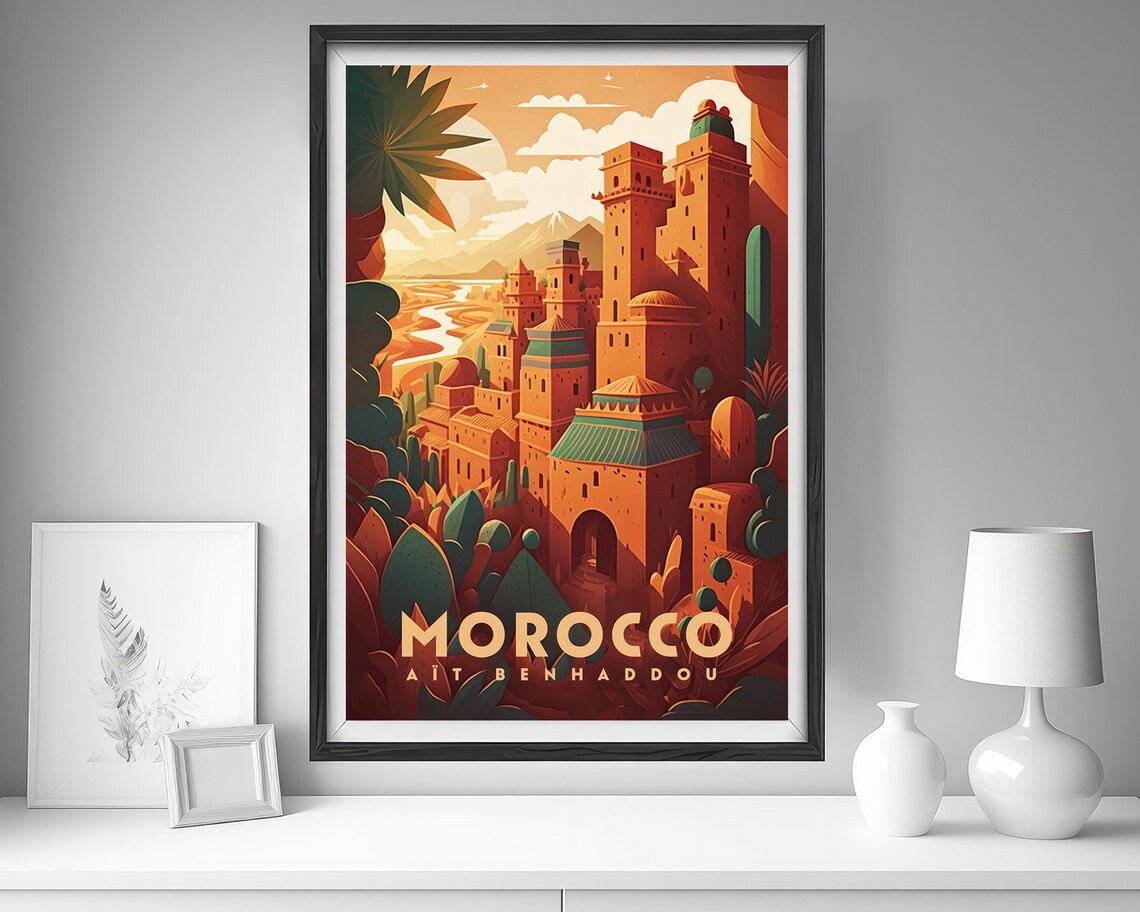 Marrakesh Morocco Travel Poster, Watercolor Art Print - Image 4