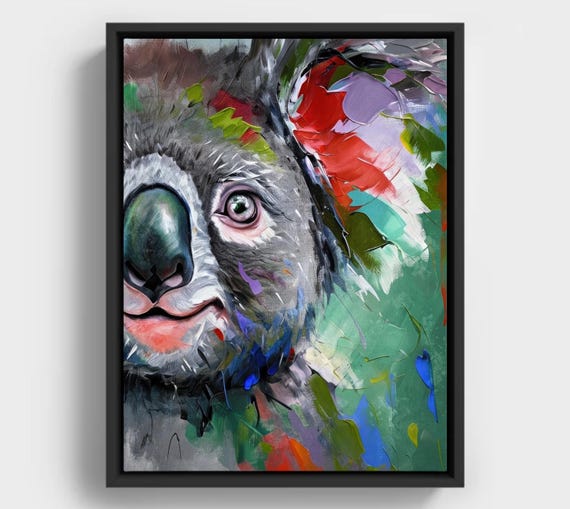 Whimsical Koala Art Bold Expressionist Painting
