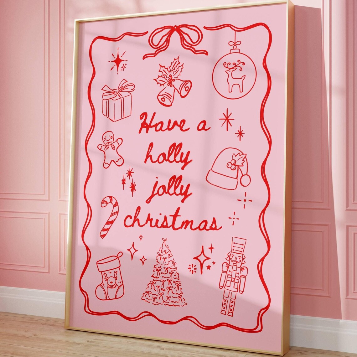 Have A Holly Jolly Christmas Minimalist Holiday Poster
