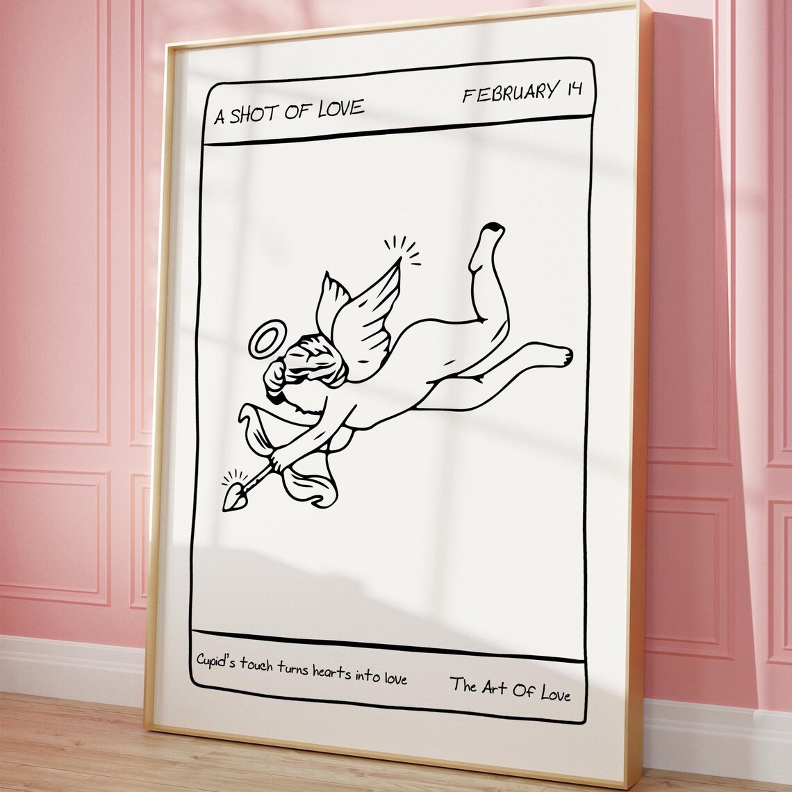 A Shot Of Love Cupid Tarot Card February 14 Valentine Poster