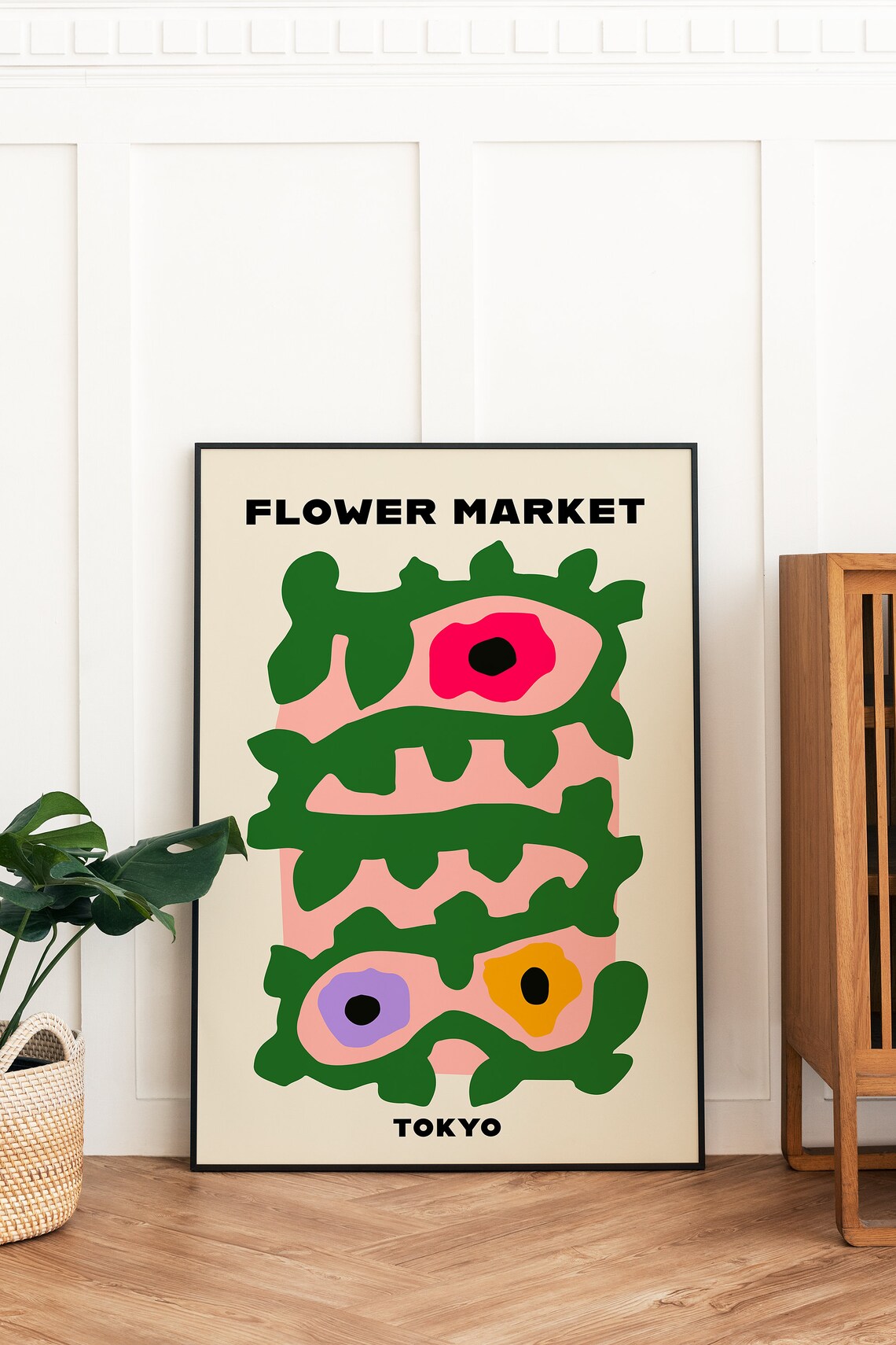 Flower Market Floral Poster, Botanical Boho Decor - Image 2