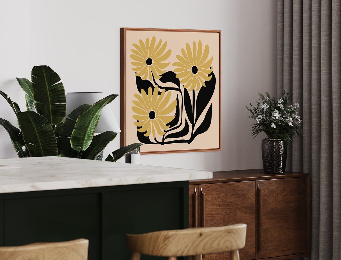 Botanical Print, Minimal Floral Illustration Poster - Image 2