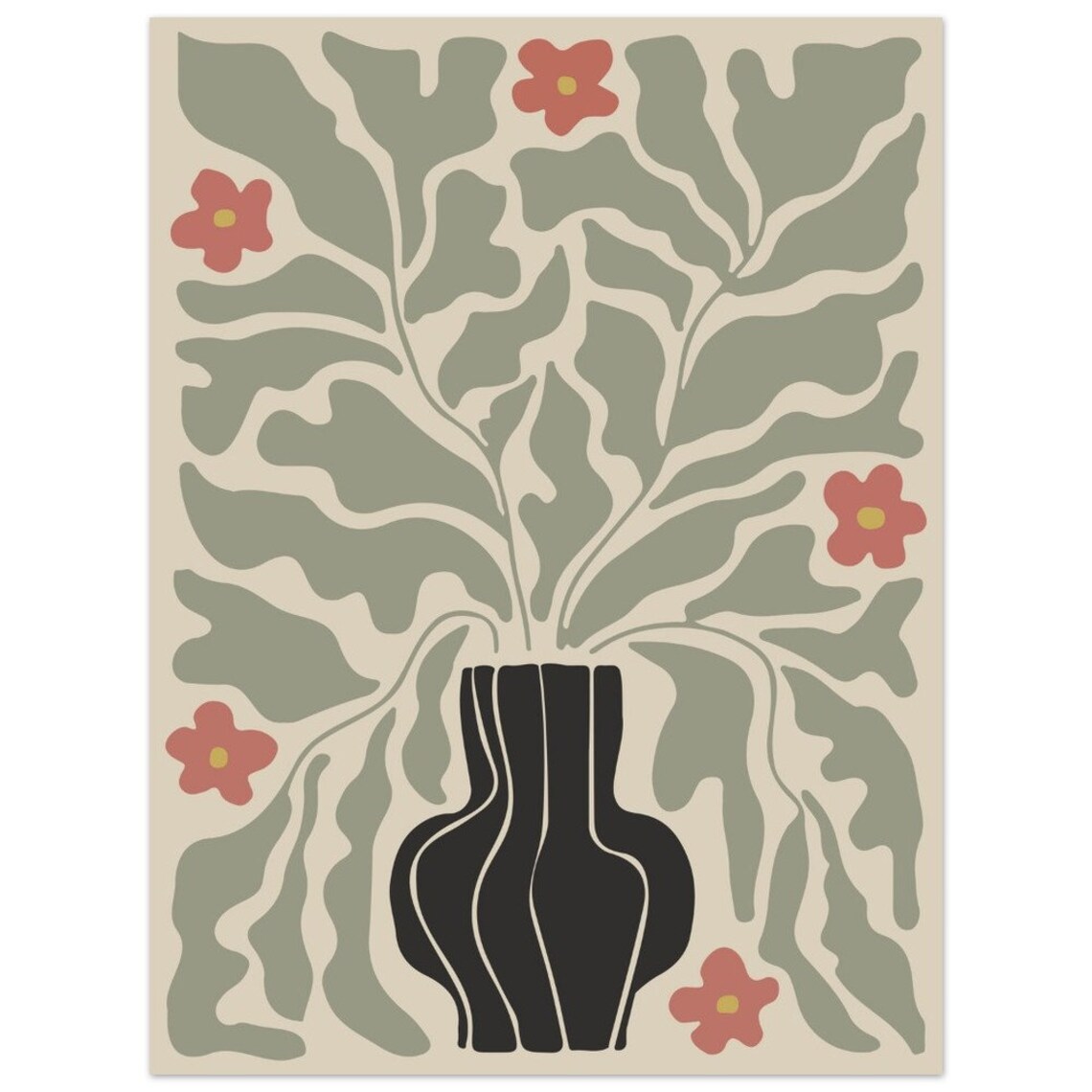 Botanical Floral Illustration, Minimalist Boho Decor - Image 5