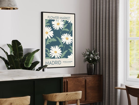 Flower Market Print, Vintage Botanical Decor