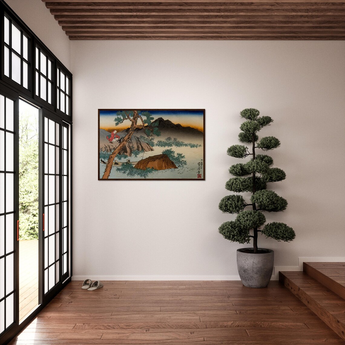 Japanese Ukiyo-E Sunset Poster Print, Housewarming Gift - Image 2