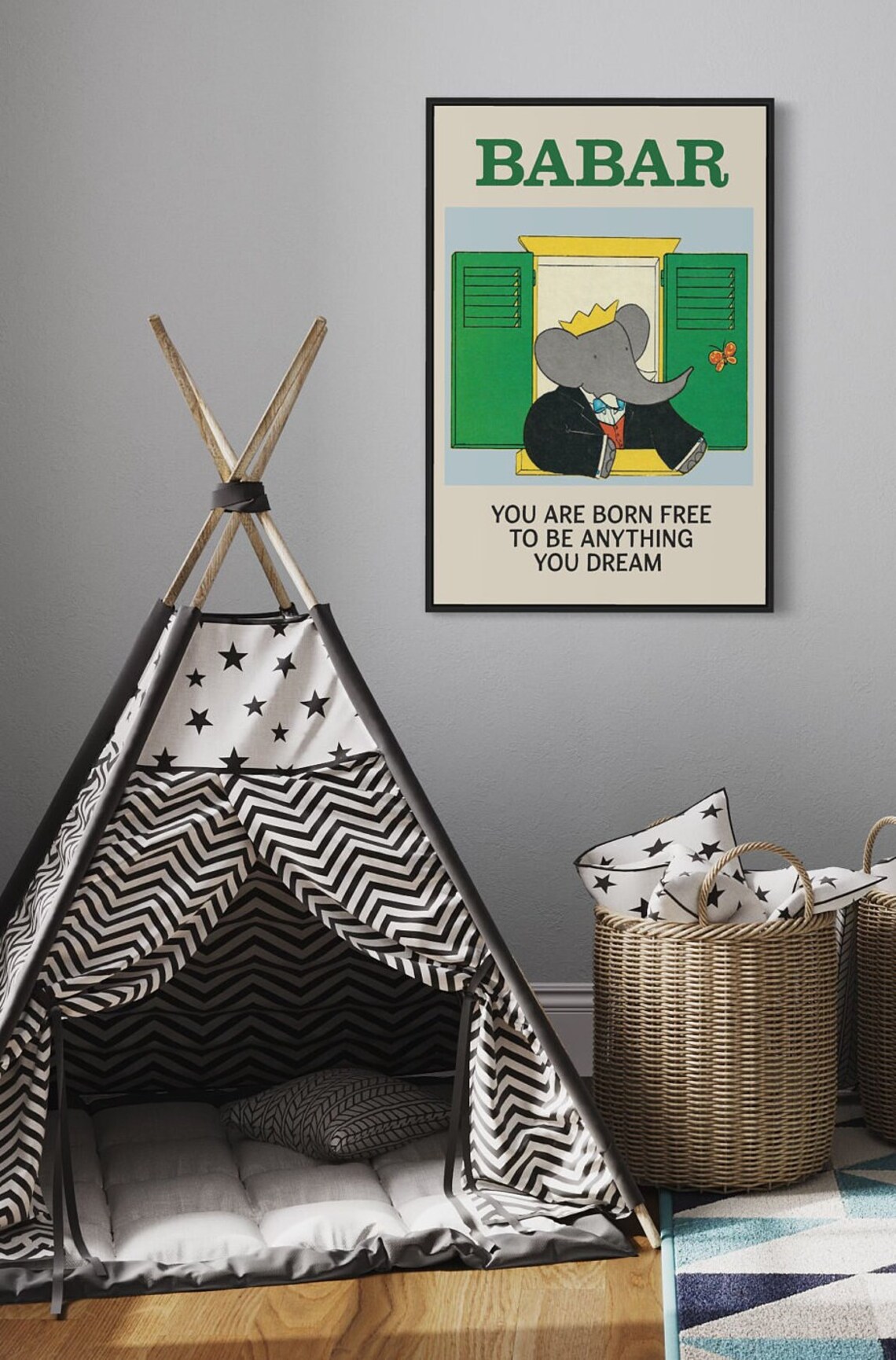 Babar The Elephant, Retro Nursery Decor Print - Image 2