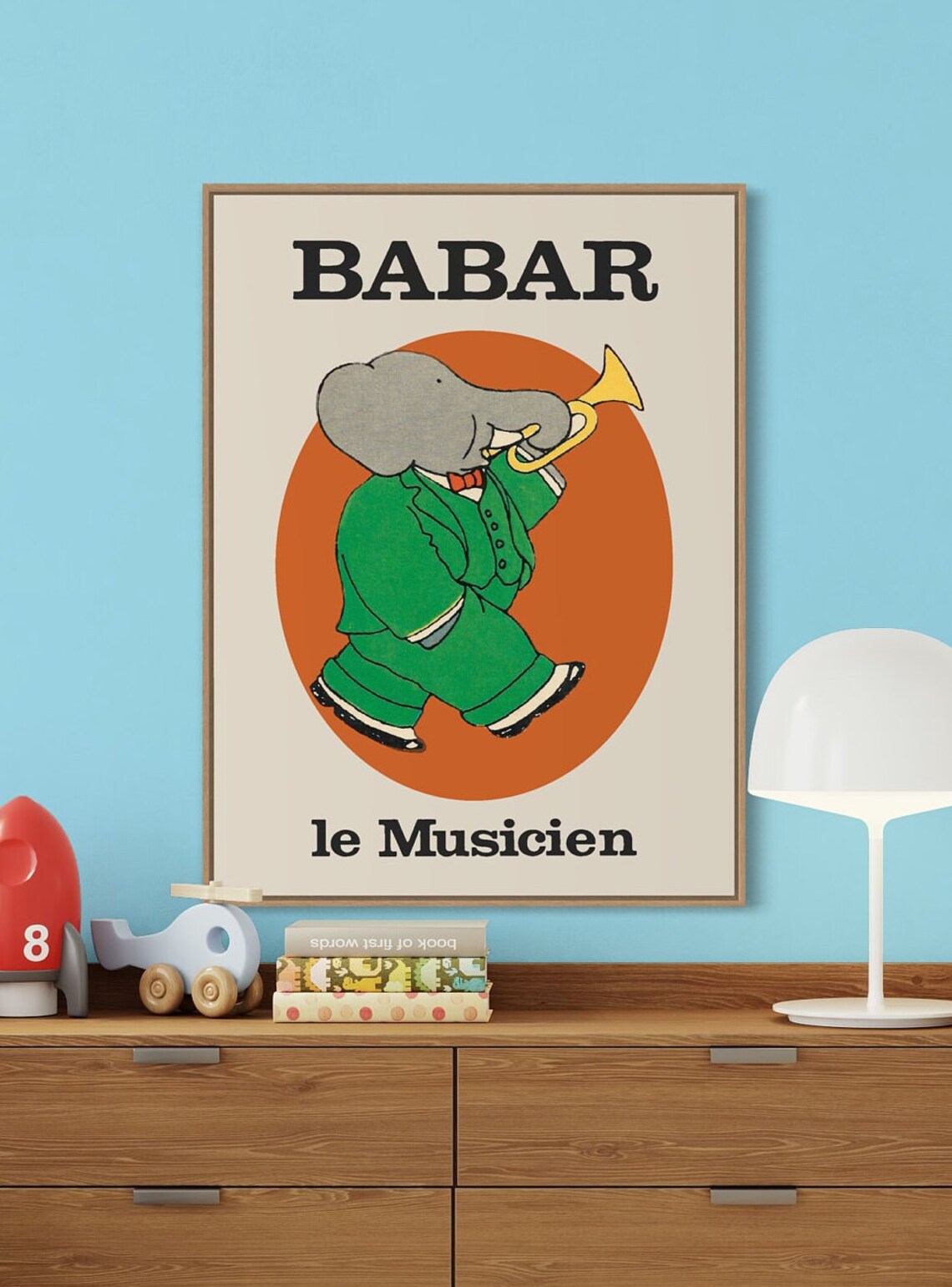 Babar The Elephant Retro Nursery Decor Art Print - Image 4
