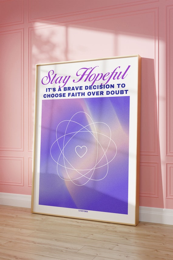 Inspirational Quote Poster Daily Affirmation Wall Art Faith Over Doubt Home Decor Wall Art Modern Design With Heart Minimalist Wall Art