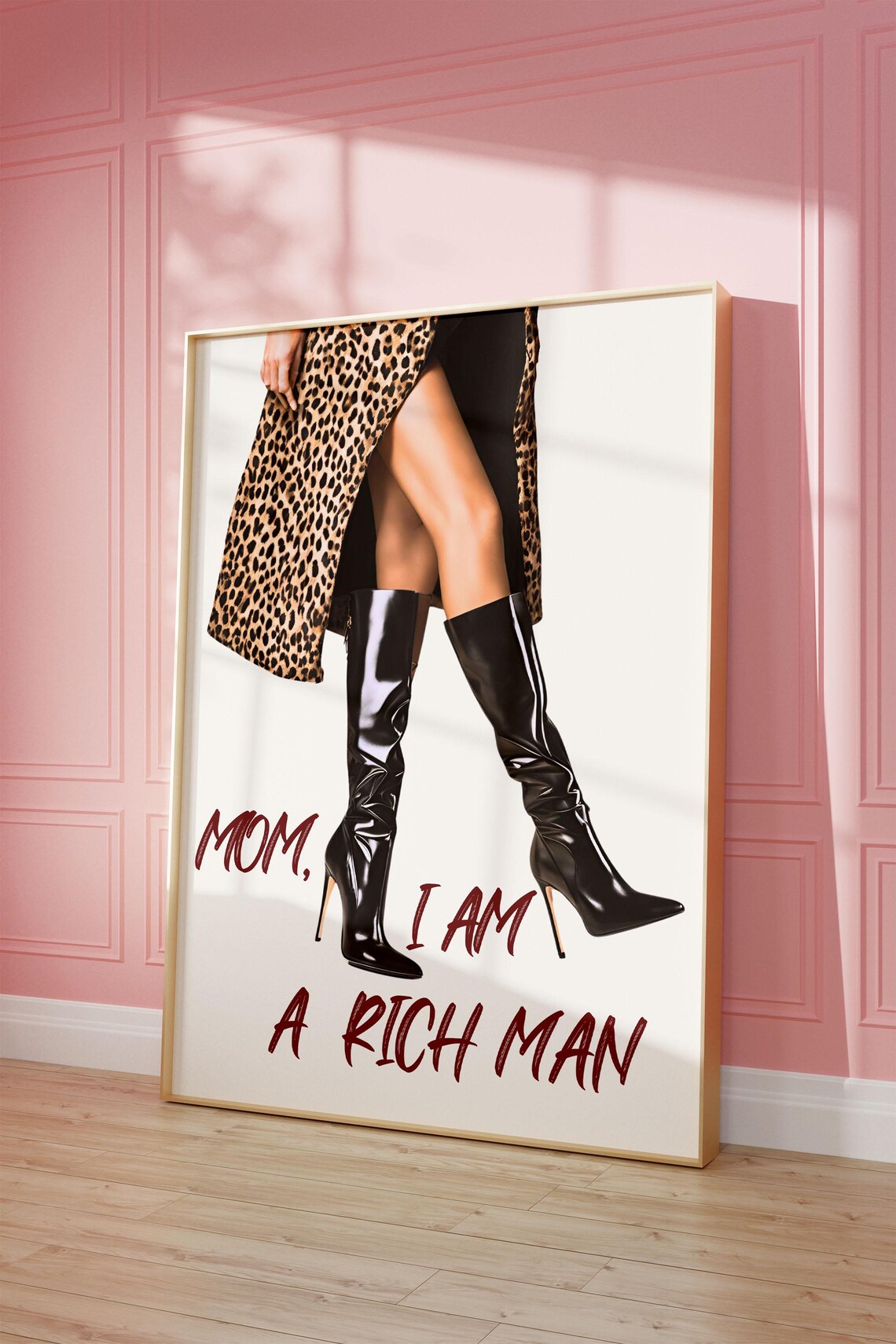 Leopard Print Boots Retro It Girl Art Print - Image 3