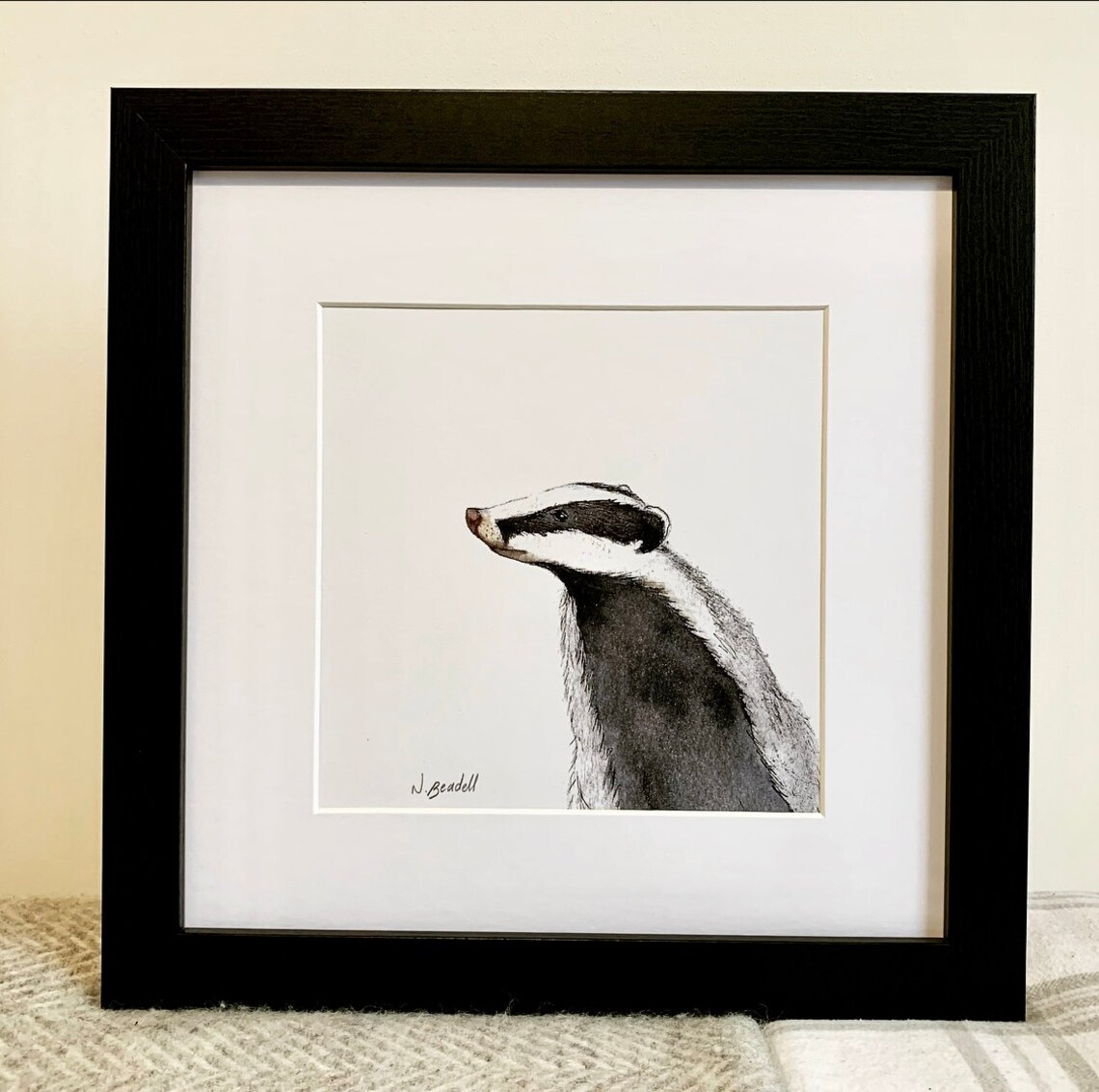 Badger Art Print, Animal Wildlife Decor