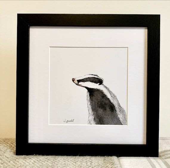 Badger Art Print, Animal Wildlife Decor