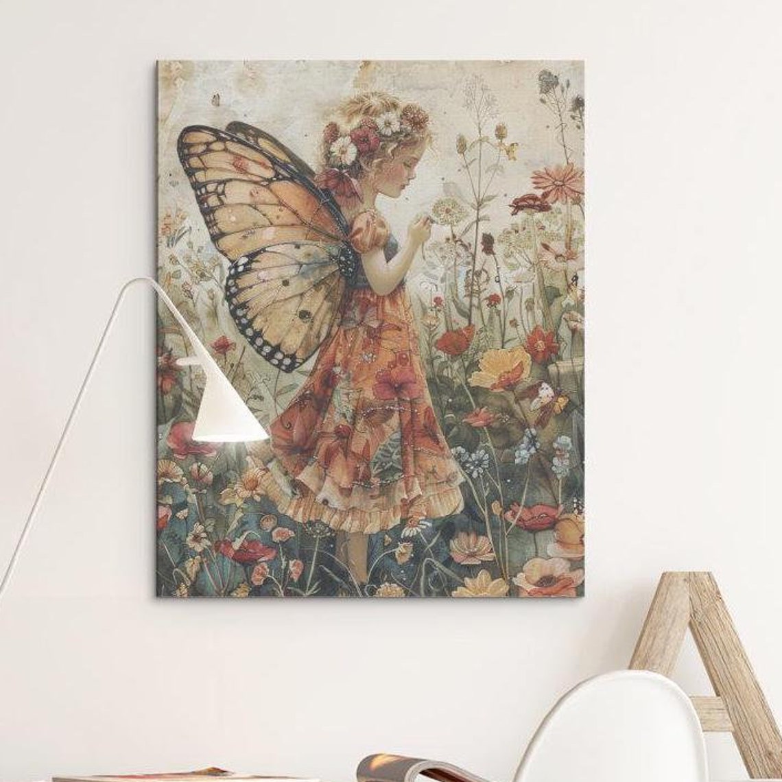 Wildflower Fairy Iv Art Print Flower Faerie Watercolor Wall Art Fantasy Decor For Bedroom Office Living Laundry Room Or Nursery