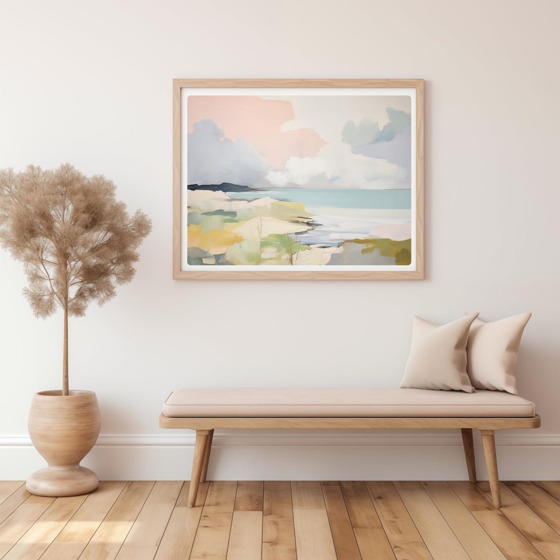 Coastal Abstract Landscape Seascape Watercolor Print - Image 4