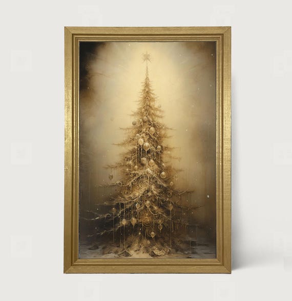 Adorned Christmas Tree Festive Winter Art Print