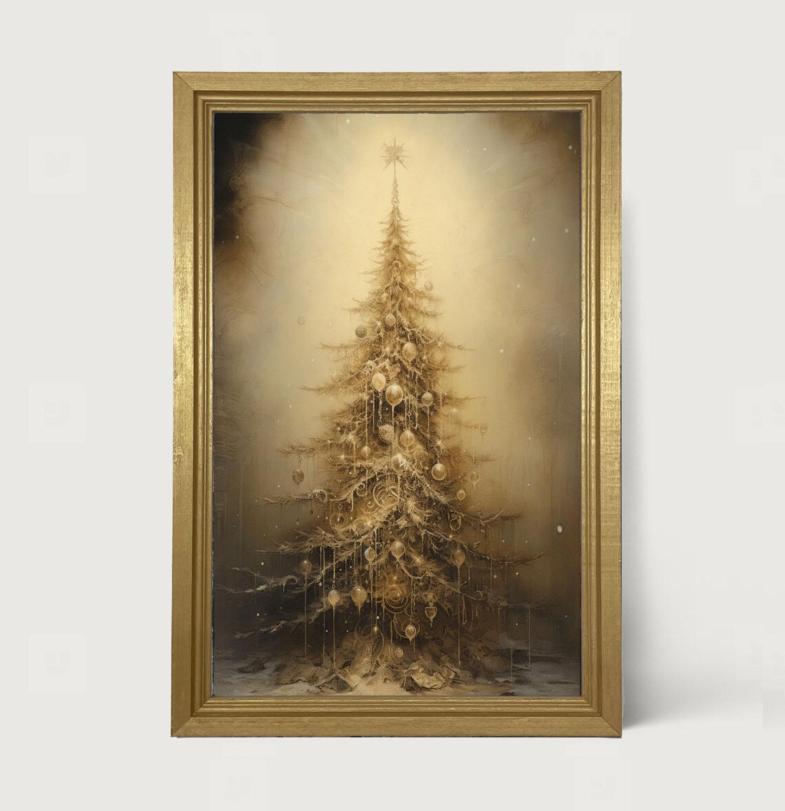 Adorned Christmas Tree Festive Winter Art Print
