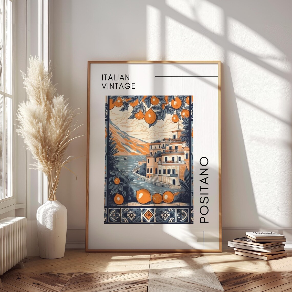 Positano Italy Vintage Lemon Grove Amalfi Coast Citrus Travel Poster