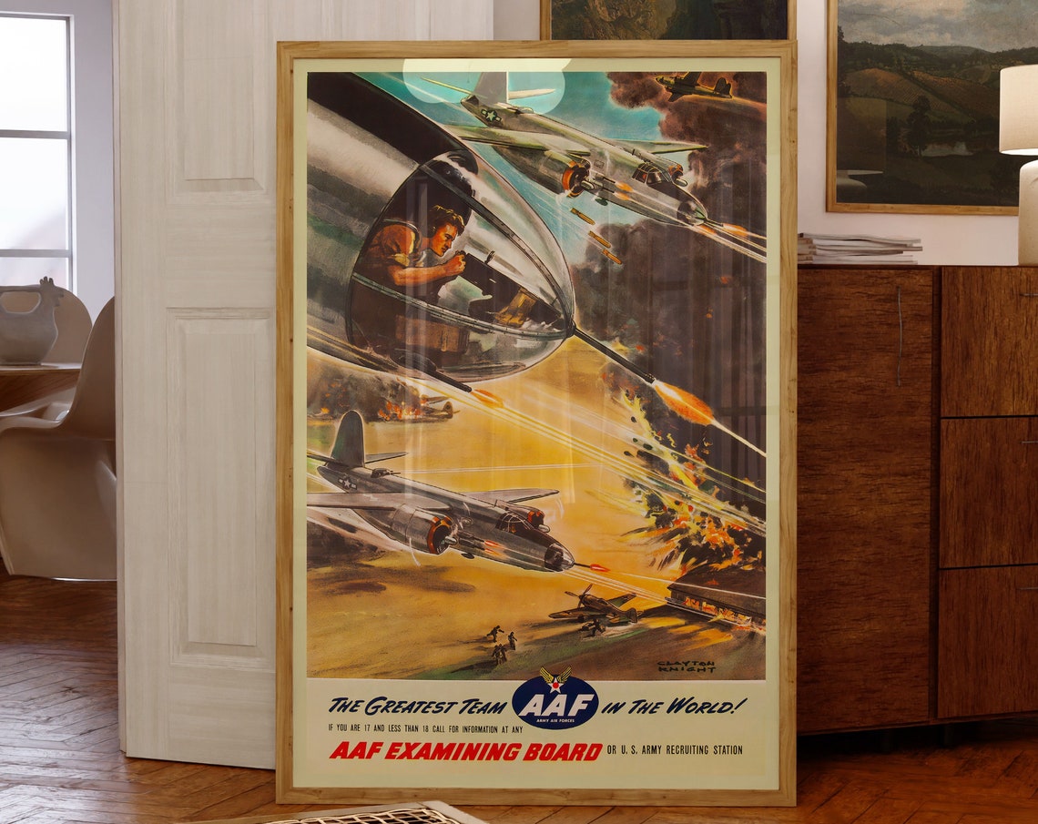 The Greatest Team In The World AAF WWII Bomber Recruiting Poster