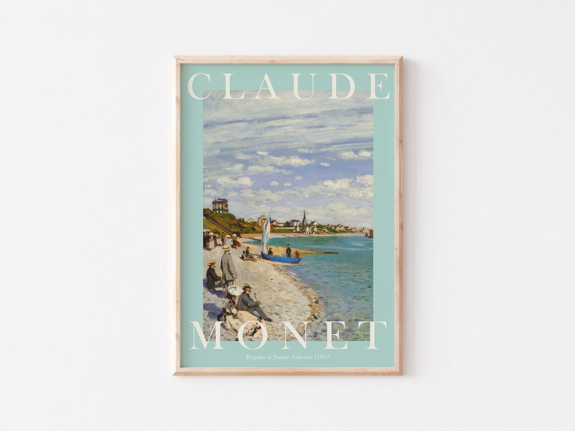 Claude Monet Regatta at Sainte Adresse 1867 Sailboats Beach Poster - Image 3