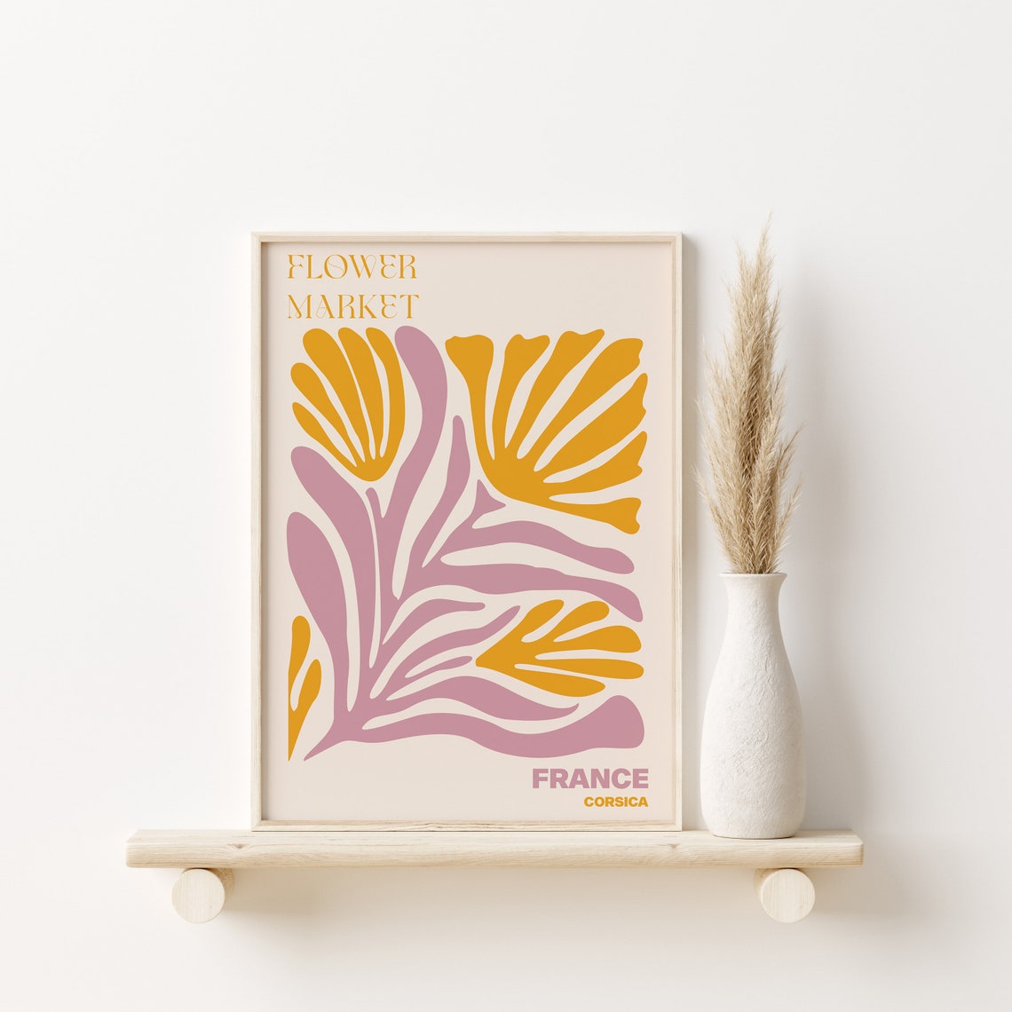 Corsica Poster Corsica Wall Art Corsica Personalised Travel Poster Corsica Flower Market Print Floral Wall Corsica - Image 2
