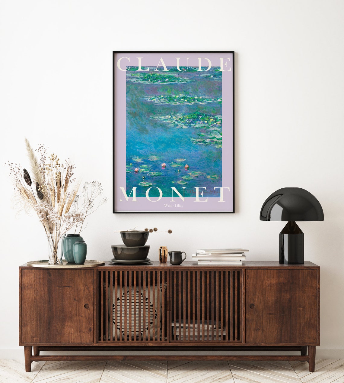 Claude Monet Water Lilies Lilac Border Modern Exhibition Poster - Image 2