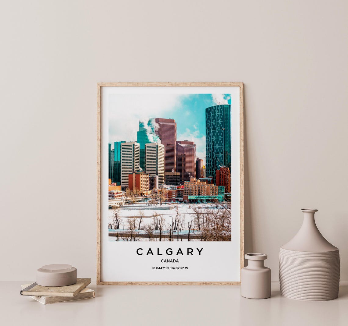 Calgary Canada Winter City Skyline Snowy Downtown Photo Poster - Image 2