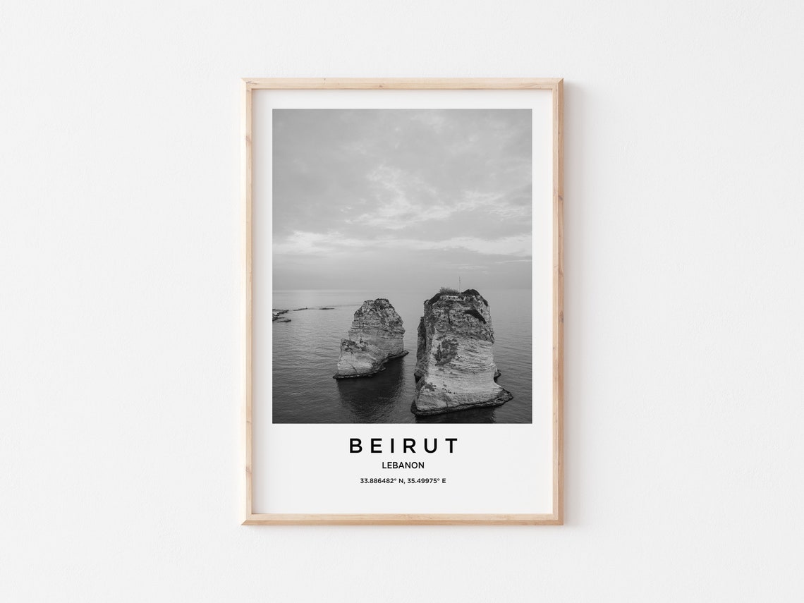 Beirut Travel Poster Beirut Print Beirut Photo Print Black And White Photography Monochrome Travel Photography Lebanon Travel - Image 3