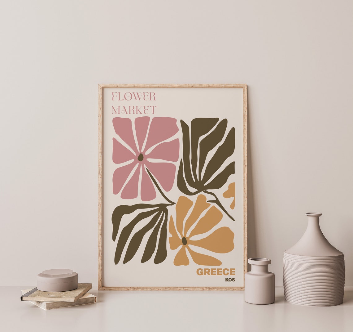 Flower Market Greece Kos Tropical Blossoms Bold Modern Poster - Image 2