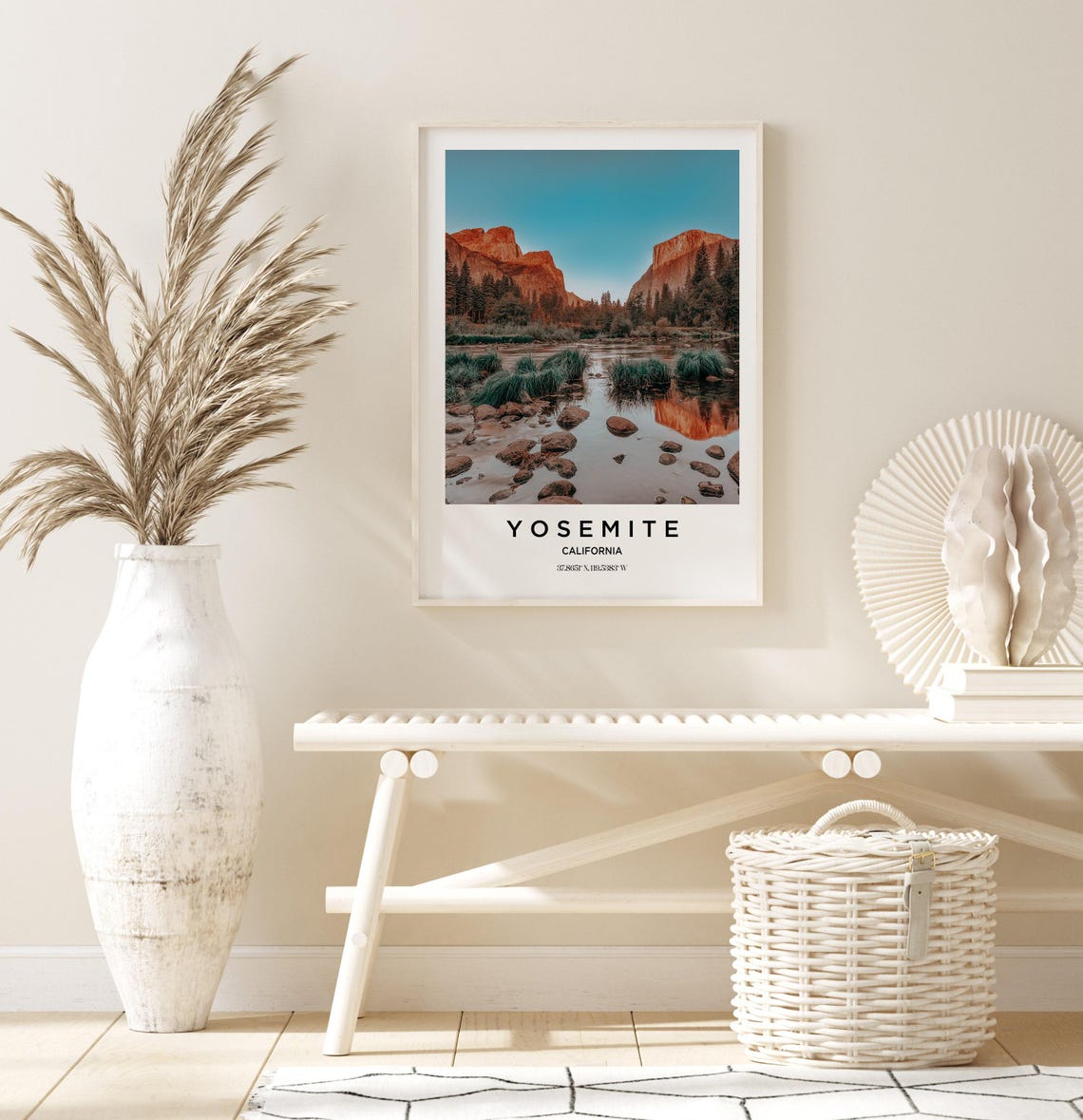 Yosemite California Granite Canyon River Stone Travel Poster - Image 3