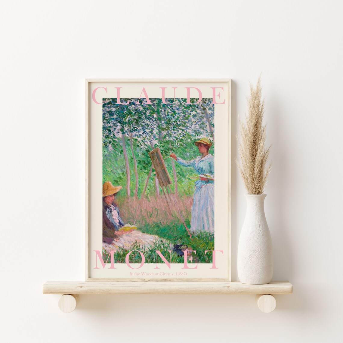 Claude Monet In The Woods At Giverny 1887 Woman Painting Easel Poster - Image 2
