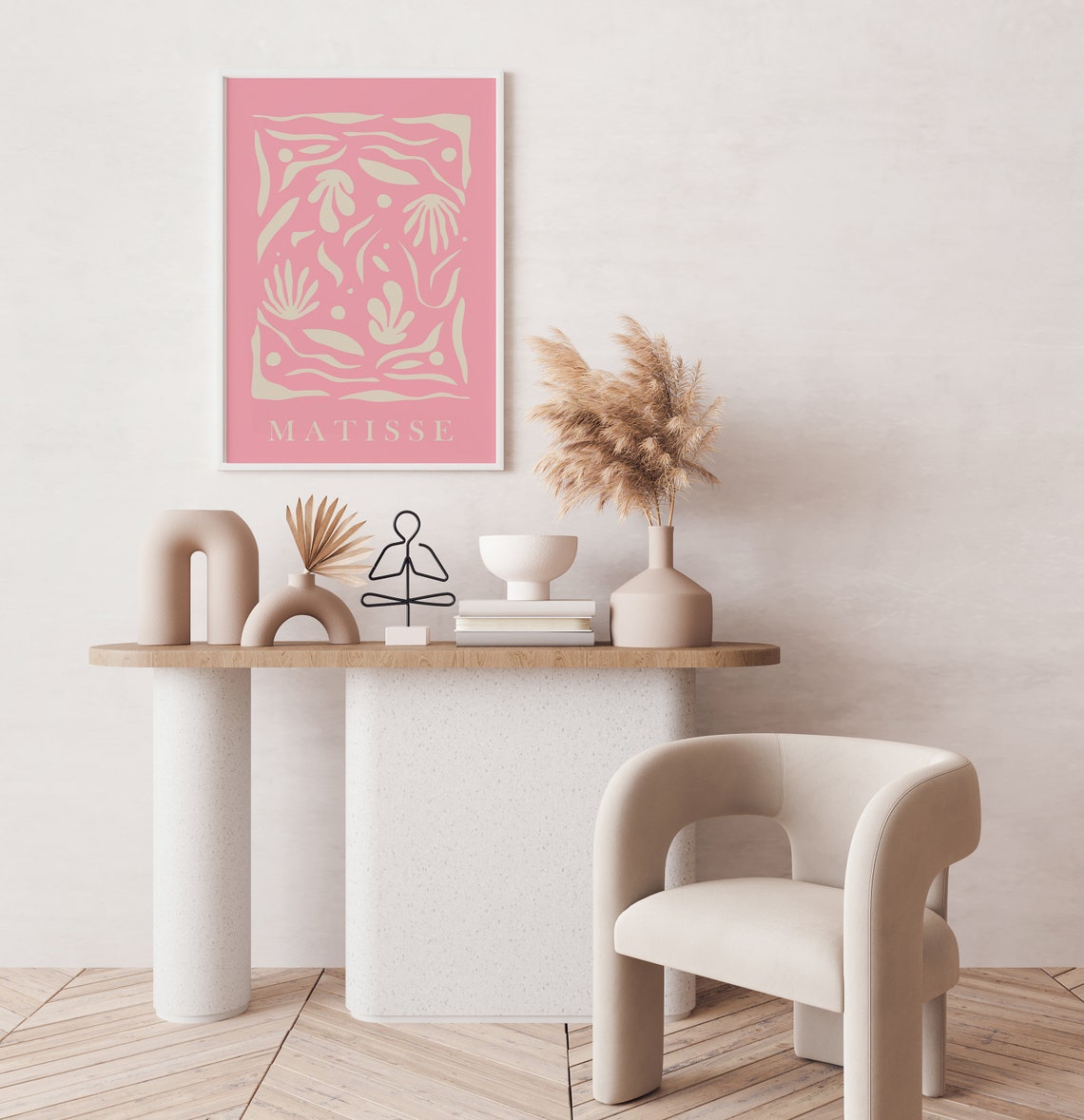 Matisse Hot Pink Organic Cut Out Shapes Modern Abstract Poster - Image 2