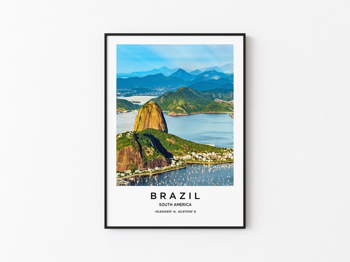Brazil Art Brazil Print Brazil Poster Brazil Art Brazil Photo Brazil Map Brazil Painting Brazil Travel